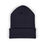 Thumbnail: Back of dark blue beanie hat on white background