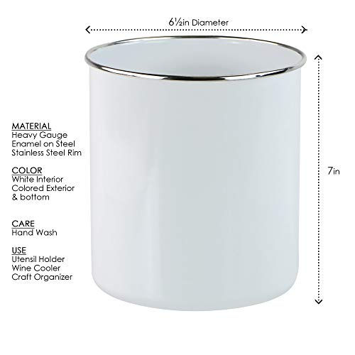 Thumbnail: Reston Lloyd Large Enamel-on-Steel Utensil Jar/Holder, Seafoam