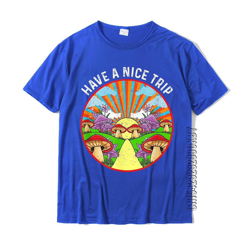 Thumbnail: “Have A Nice Trip” T-shirt  Funny Printed Cotton Tee for Men, Psychedelic Design