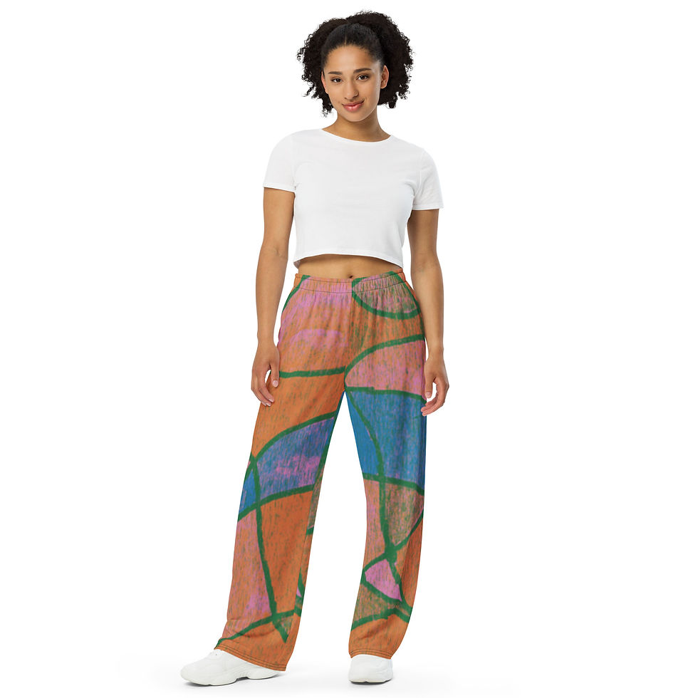 Thumbnail: All-over print unisex wide-leg pants