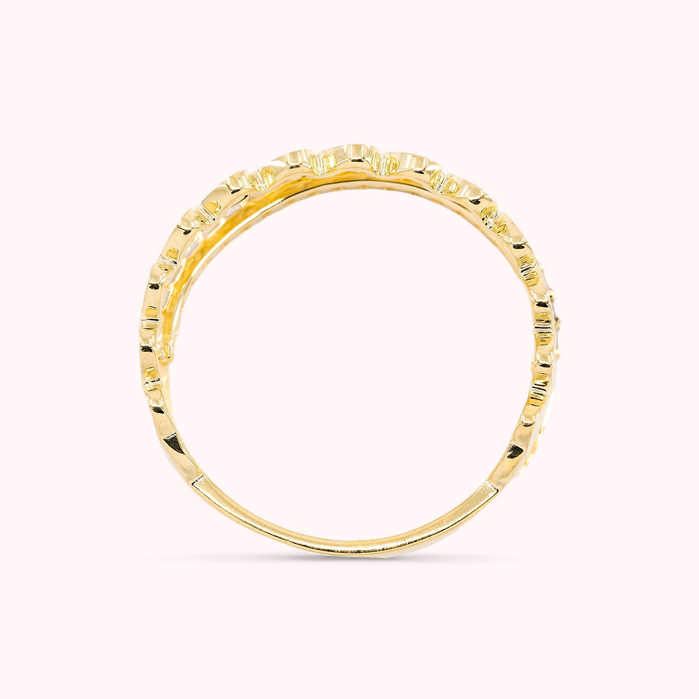 Thumbnail: 14K Gold Tiny Heart Band Ring