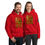 Thumbnail: Winking fox Christmas design with Santa and reindeer on hoodie