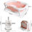 Thumbnail: Foldable Baby Bath Tub with Bath Cushion Infant Tub with Thermometer Non-Slip Co