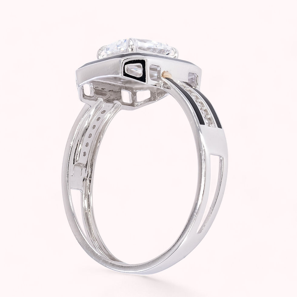 Thumbnail: White Gold and Cubic Zirconia Halo Ring