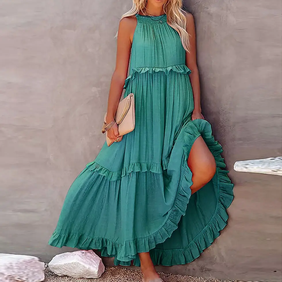 Thumbnail: Baptism Center Sleeveless Flowy Plus‑Size Maxi Dress – Elegant Summer Evening