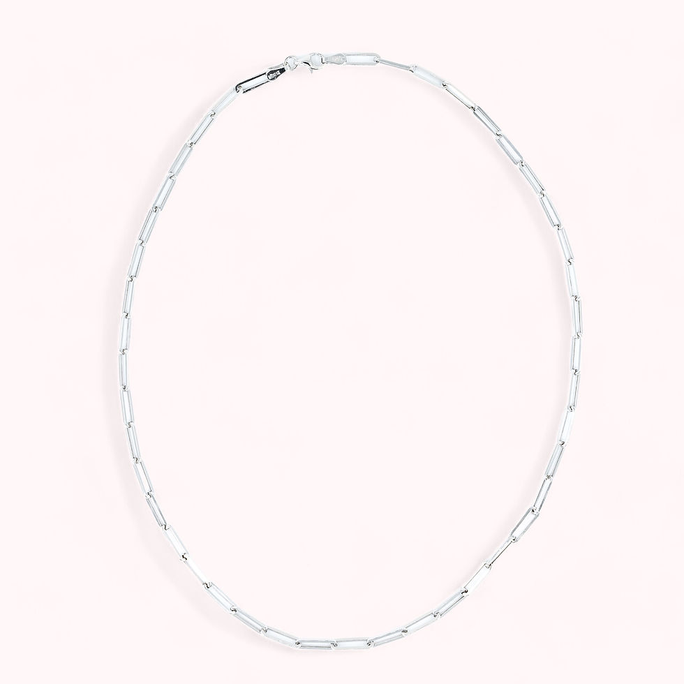 Thumbnail: 14K White Gold Paperclip Link Chain