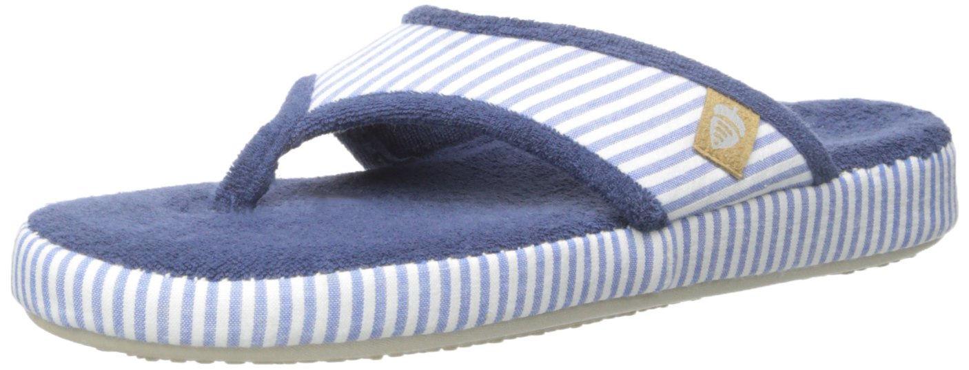 Acorn Women's Spa Thong with Premium Memory Foam, Blue Stripe, MD/6.5-7.5