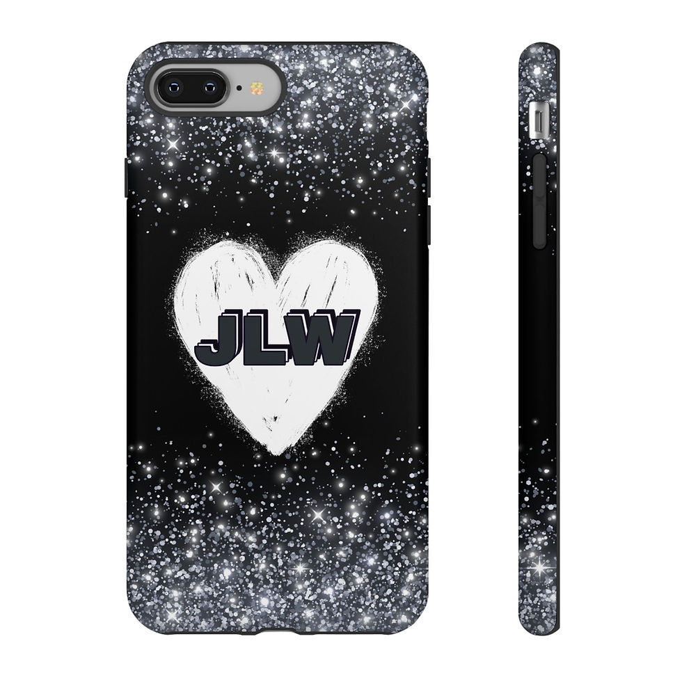 Thumbnail: Personalized Sparkly Heart Phone Case, Personalized Tough Cases, Custom Gifts