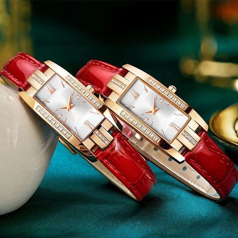 Thumbnail: Xiaohong Strap Diamond Small Square Watch Women's Watch Elegant Retro Fashion Wo
