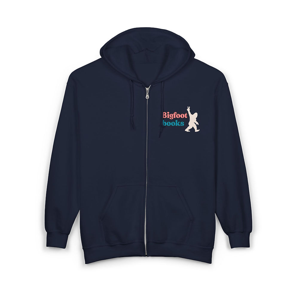 Thumbnail: Bigfoot Books Zip Hoodie – Cozy Unisex Sweatshirt 