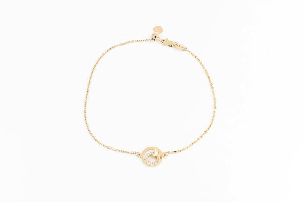 Thumbnail: 14K Cable Link Bracelet With Butterfly Charm