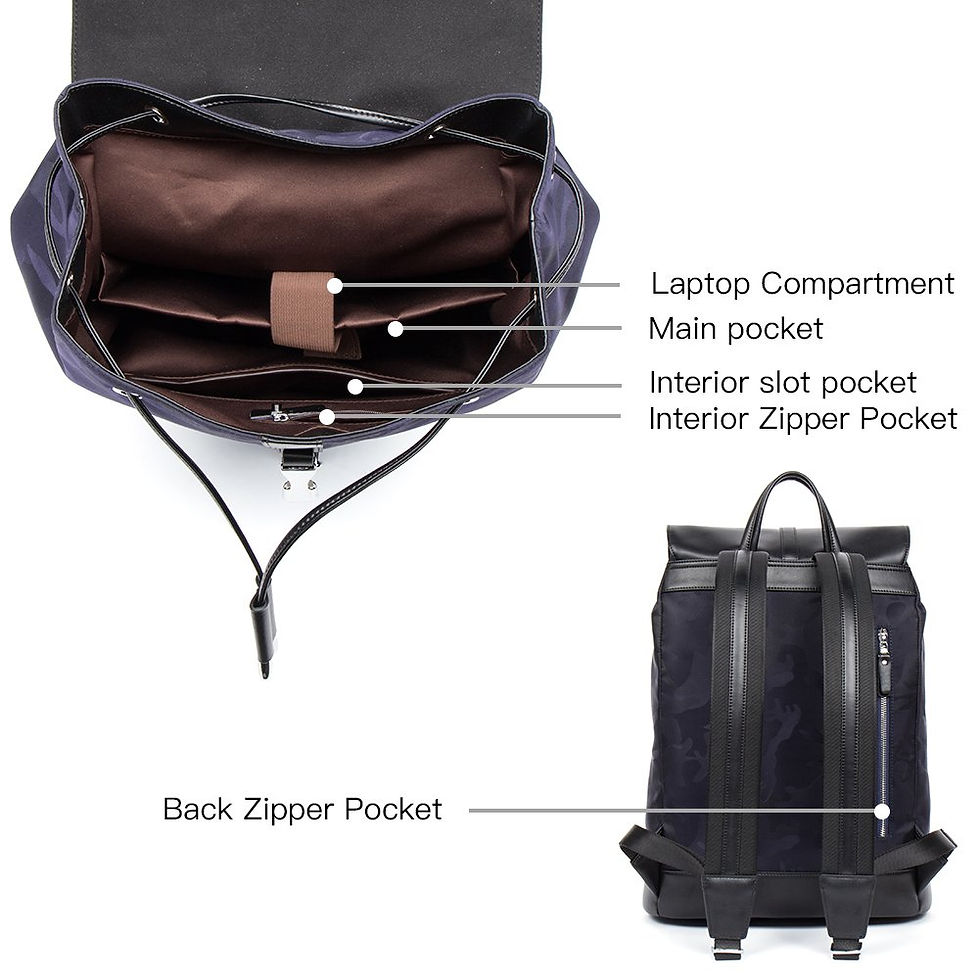Thumbnail: Genuine Leather Backpack for Men Slim 15.6 Inch Laptop Large Capacity Busines...