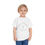 Thumbnail: Young child wearing a white t-shirt with text and design