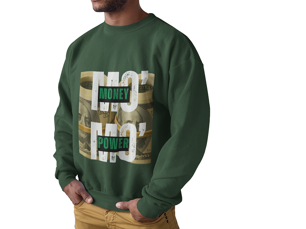 Thumbnail: Mo’ Money Mo’ Power' -Men's Crewneck Sweatshirt 