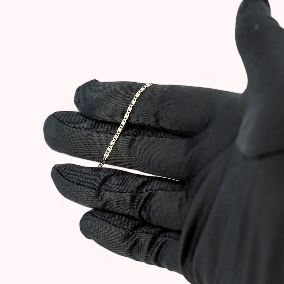 Thumbnail: 14K Solid Gold Flat Mariner Link Chain 20"