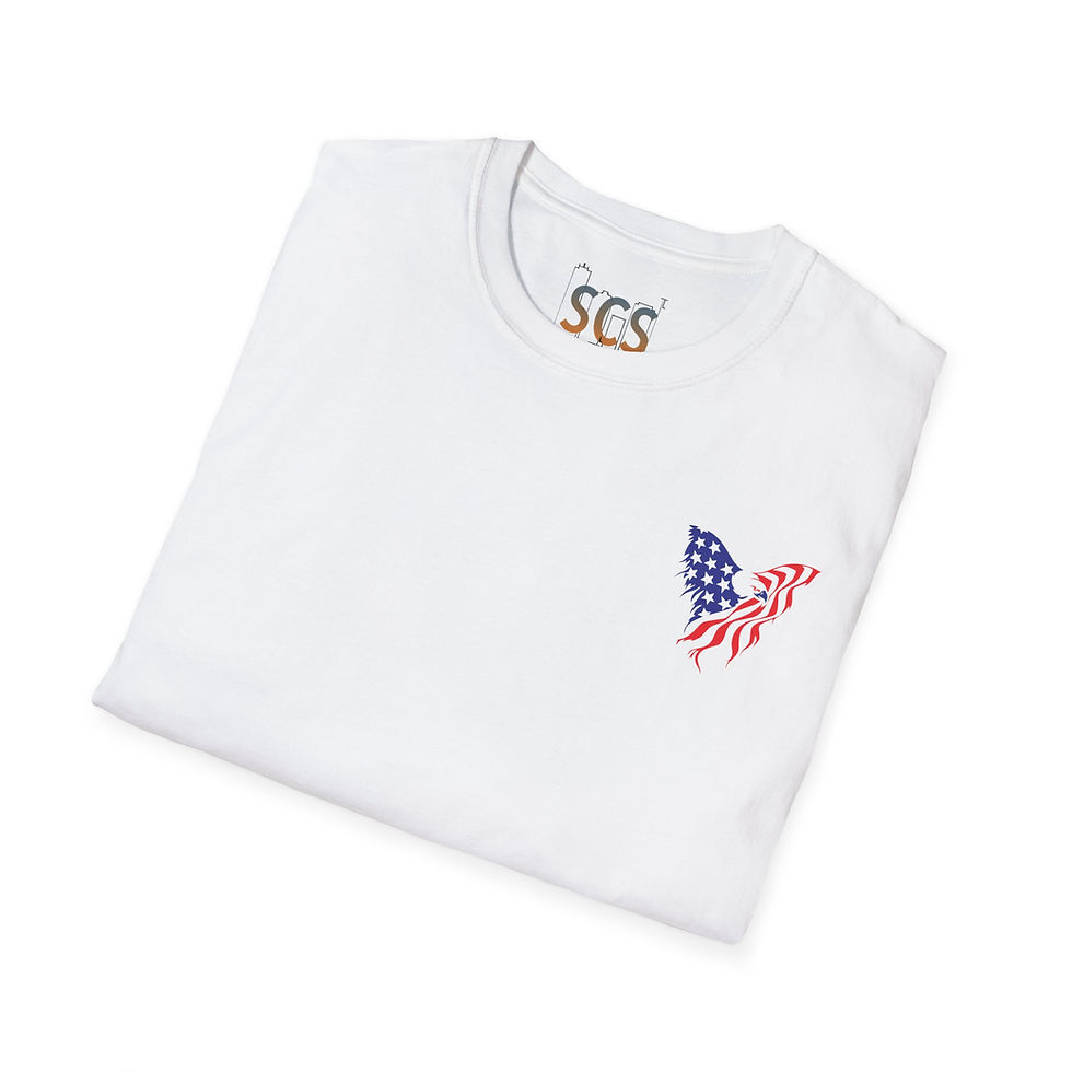 Thumbnail: Patriotic Eagle Graphic TShirt, USA Flag Tee, Military Tribute, Unisex Softstyle