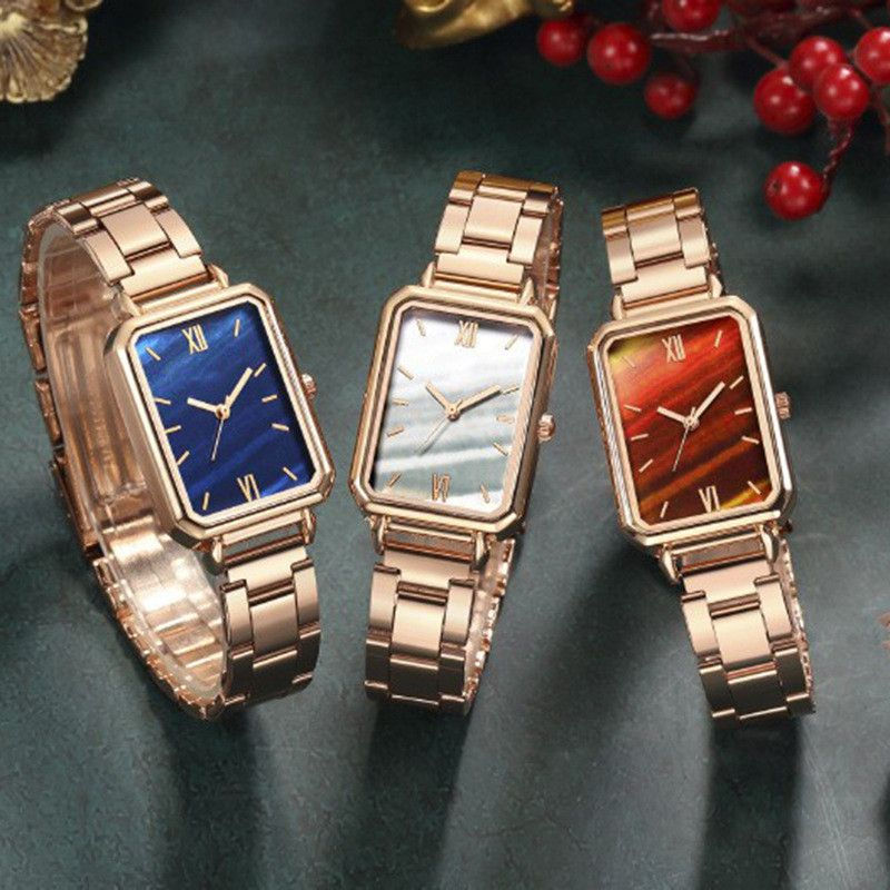 Thumbnail: Women's Fashion Casual Square Steel With Quartz Watch