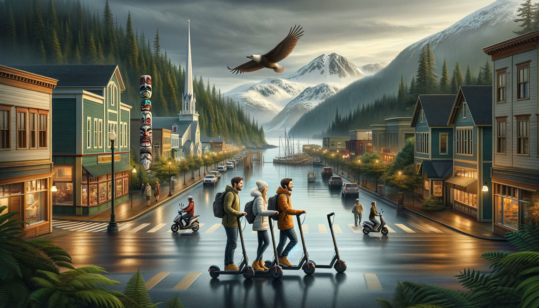 Electric scooter rentals are available on the Levy Electric app in Sitka, Alaska starting at $29.4 per hour.  No reservation needed!