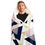 Thumbnail: Blue Gold and Pink Triangles Pattern Poster Hooded Blanket