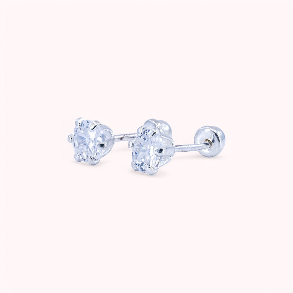 Thumbnail: Silver Sparkle Stud Medium Earrings