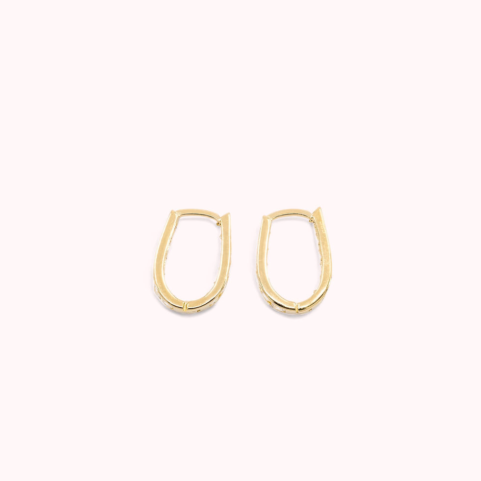 Thumbnail: 14K Solid Gold Lucky Huggie Earrings