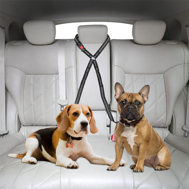 Thumbnail: Multi-functional Dog Seat Belt for Car Pet Car Headrest Restraint Safety Seatbel