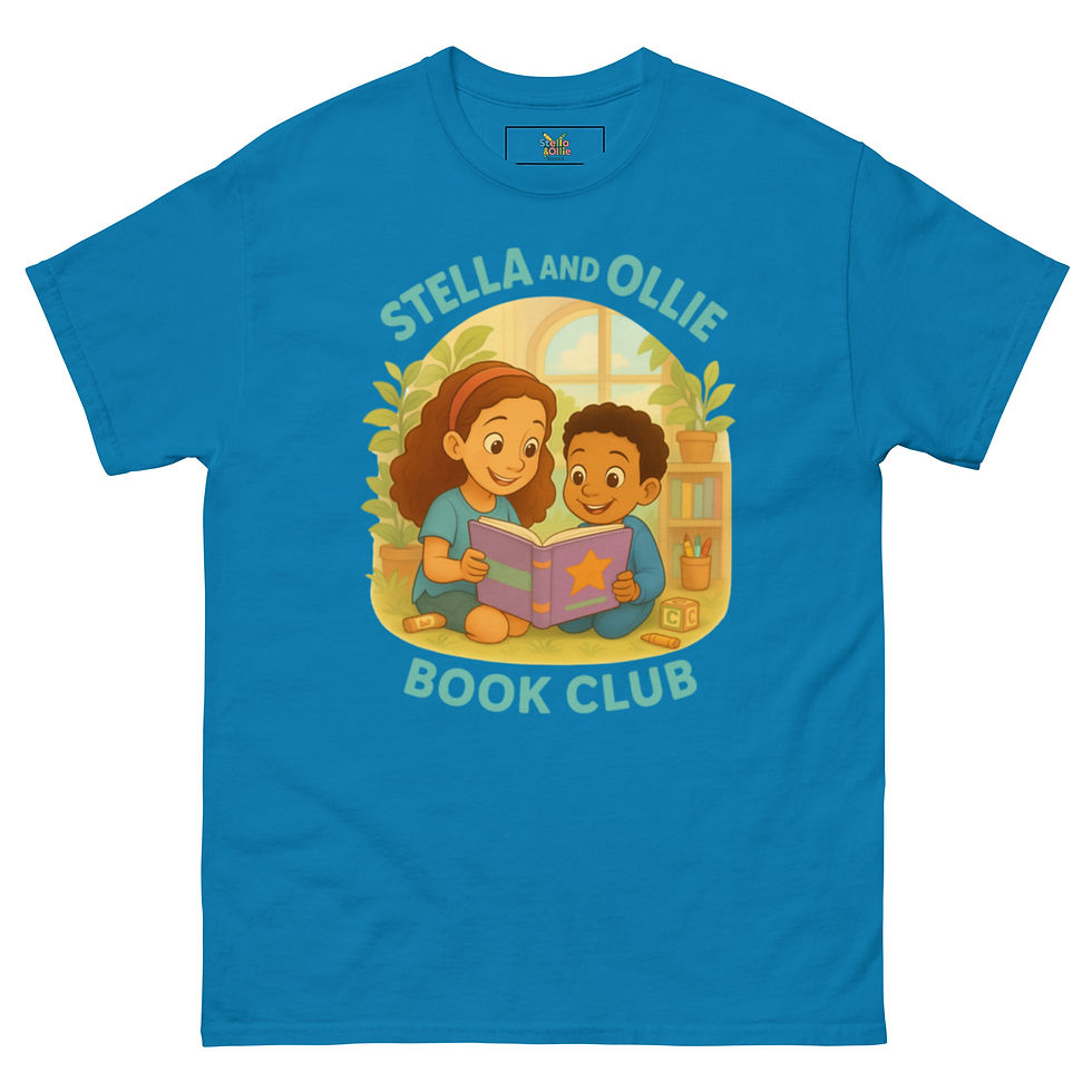 stella and ollie book club tshirt