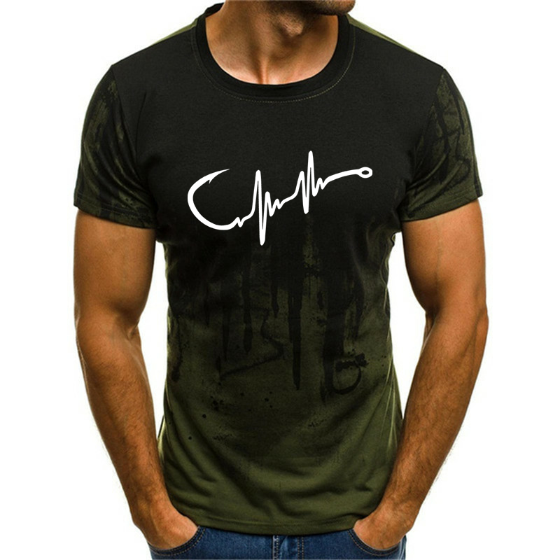 Thumbnail: Funny Fishing Hook Graphic T-Shirt Fishing Old Casual Summer Short Sleeve T-Shir