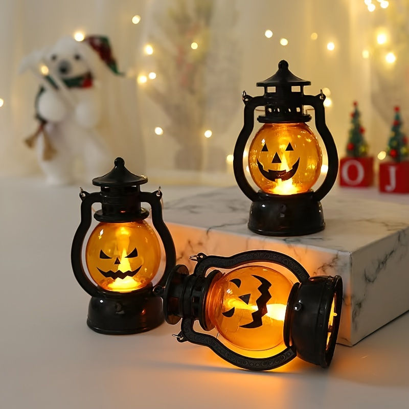 Thumbnail: 1pc Halloween Oil Lamp, Portable Pumpkin Skull Pony Lantern, Bar Party Atmospher