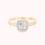 Miniatura: 14K Gold Square Engagement Ring With CZ