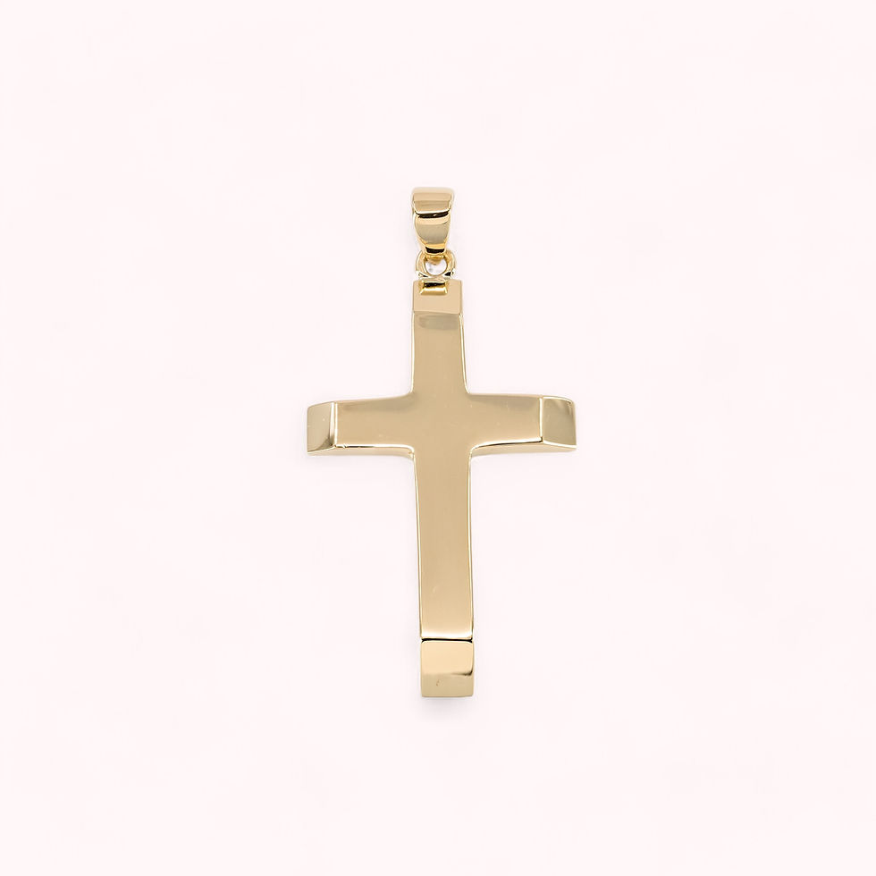 Sleek Solid Gold Cross Pendant