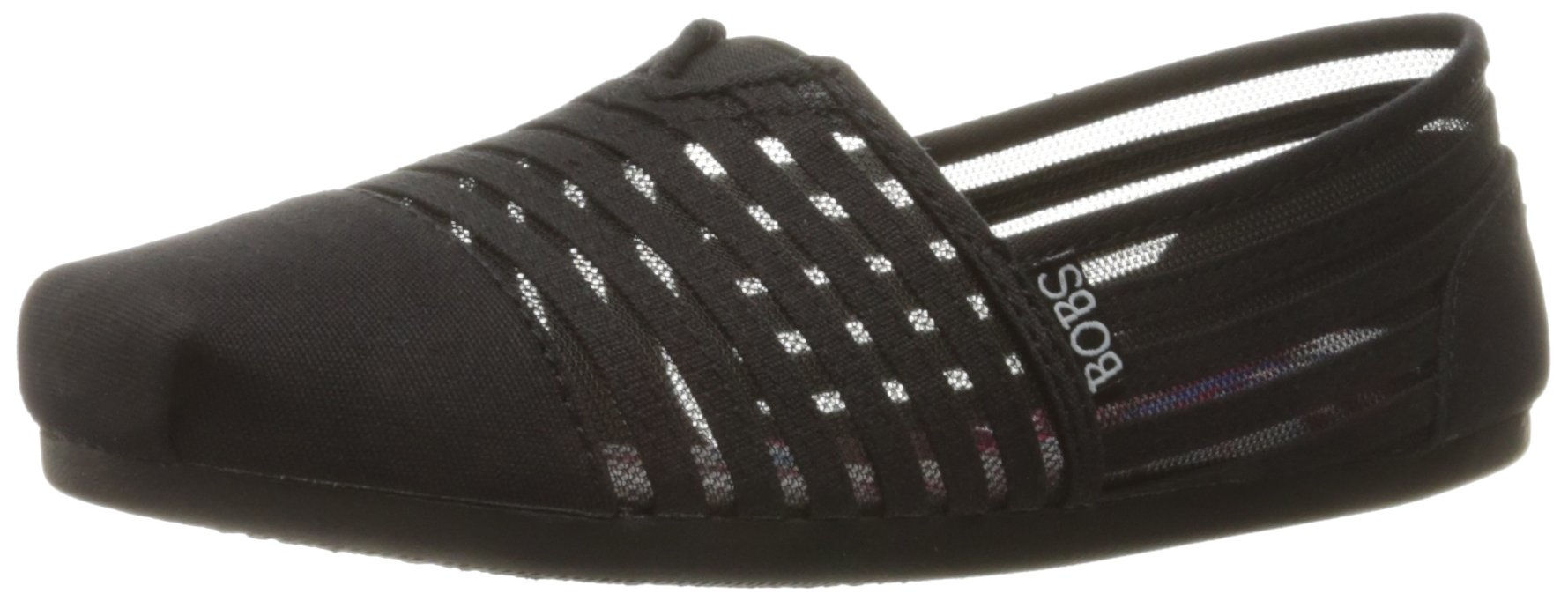 BOBS from Skechers Women's Plush-#Adorbs Flat, Black/Black Adorbs, 5.5 M US