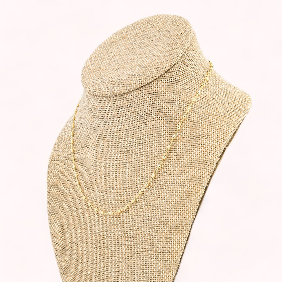 14K Solid Gold Light Bead Station Chocker