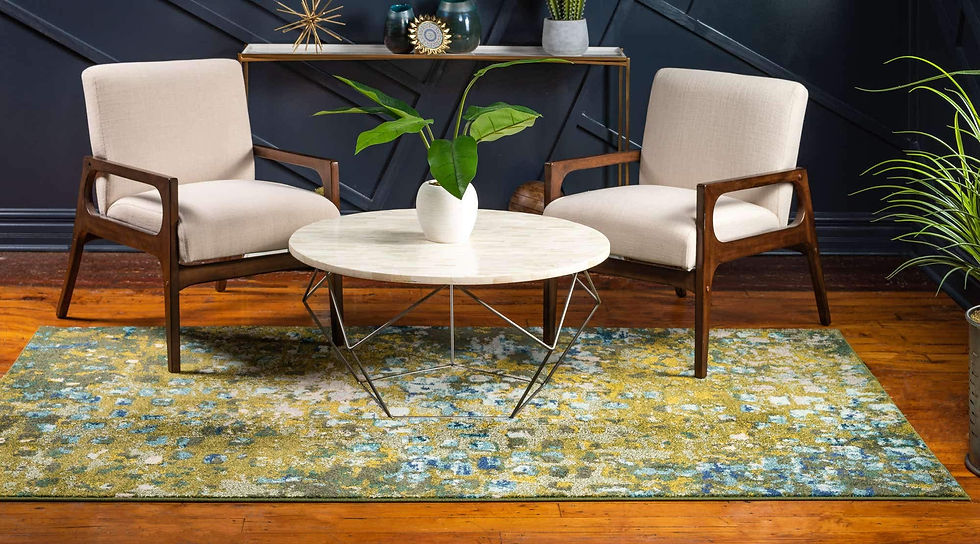 Thumbnail: Unique Loom Jardin Collection Colorful, Vibrant, Abstract, Modern Area Rug, 9...