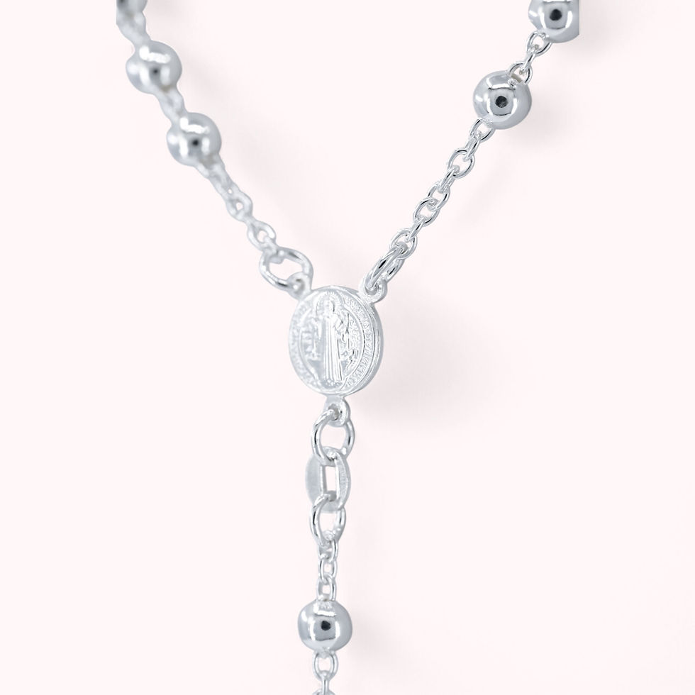Thumbnail: 925 Silver Saint Benedict Devotional Rosary