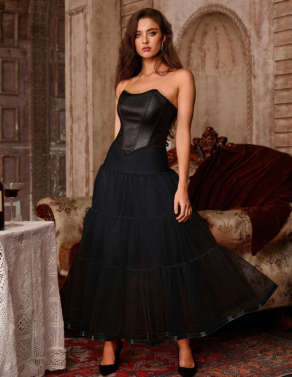Thumbnail: GRACE KARIN Puffy Ankle Length Dress Underskirts for Plus Size Dress (4X, Black)