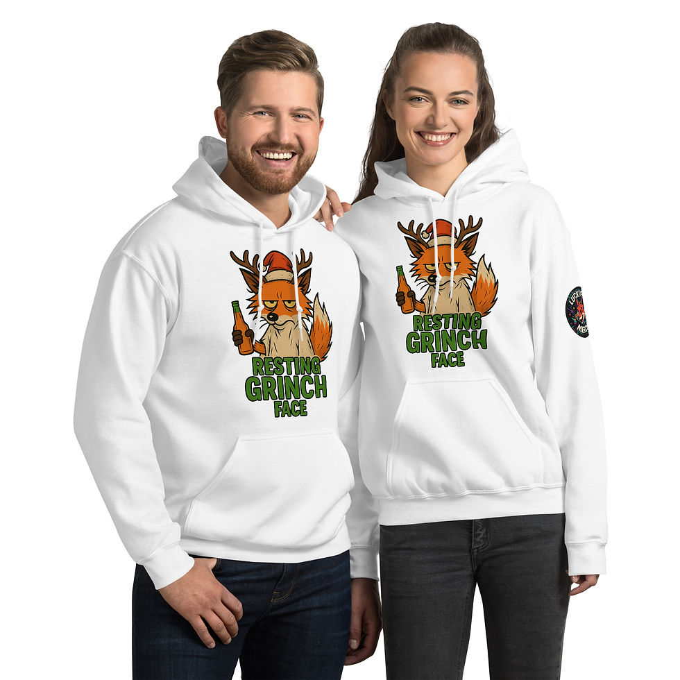 Thumbnail: Resting Grinch Face Hoodie sarcastic anti-Christmas pullover design