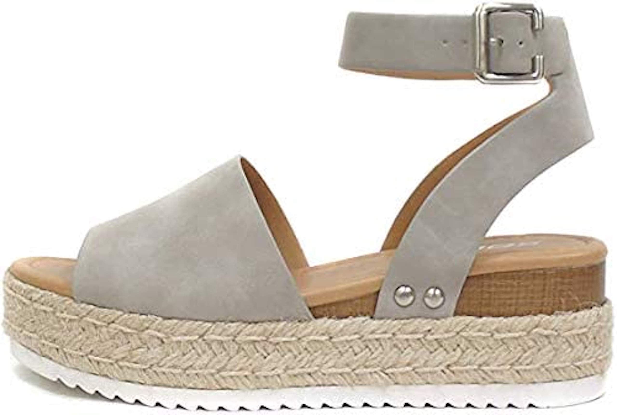 Soda Womens Topic Espadrille Sandal Shoes Grey 10