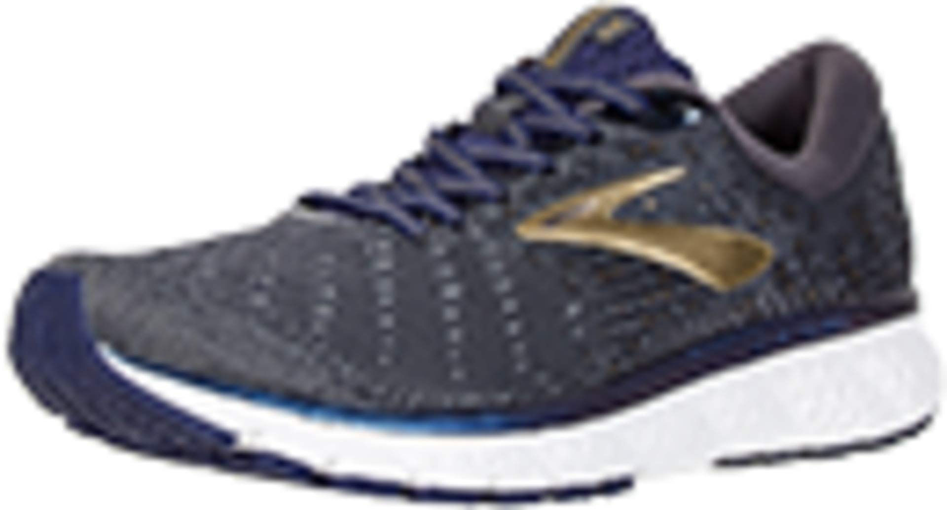Brooks Mens Glycerin 17 Running Shoe - Grey/Navy/Gold - D - 14.0