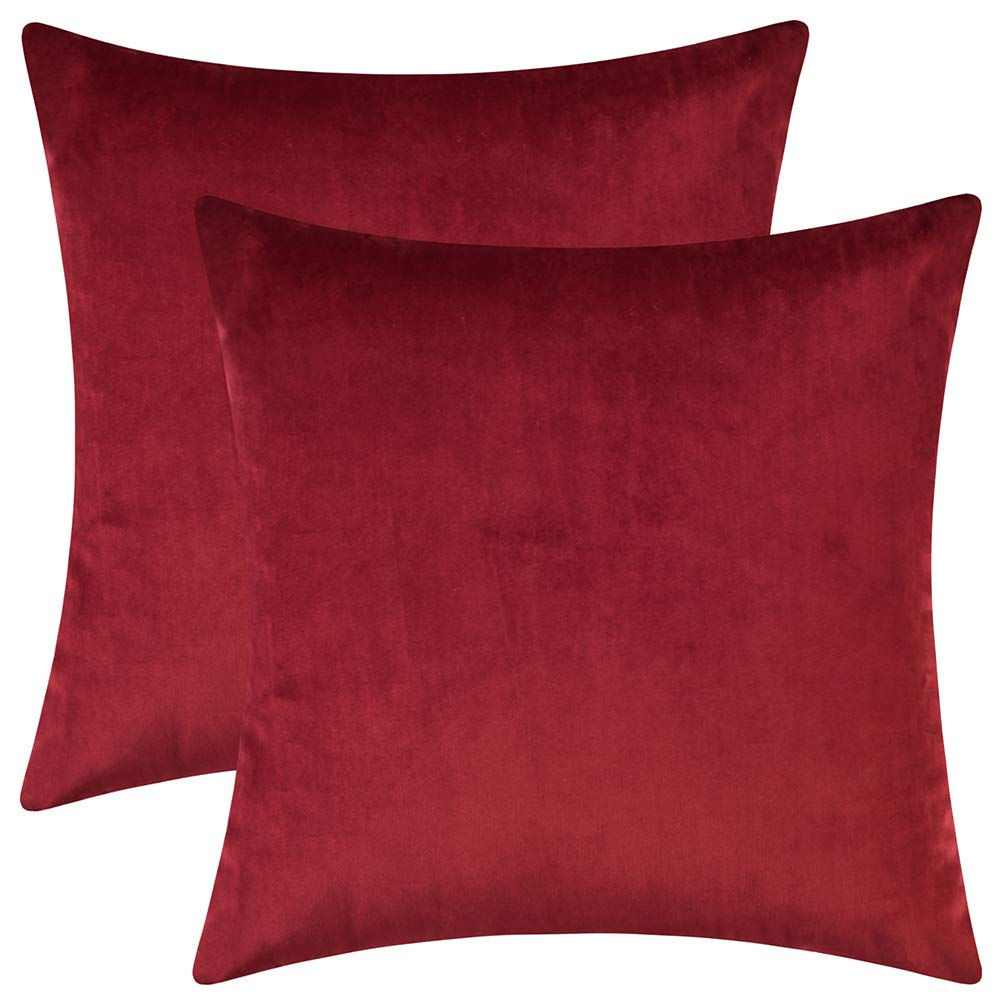 Artcest Set of 2, Cozy Solid Velvet Throw Pillow Case Decorative Couch Cushio...