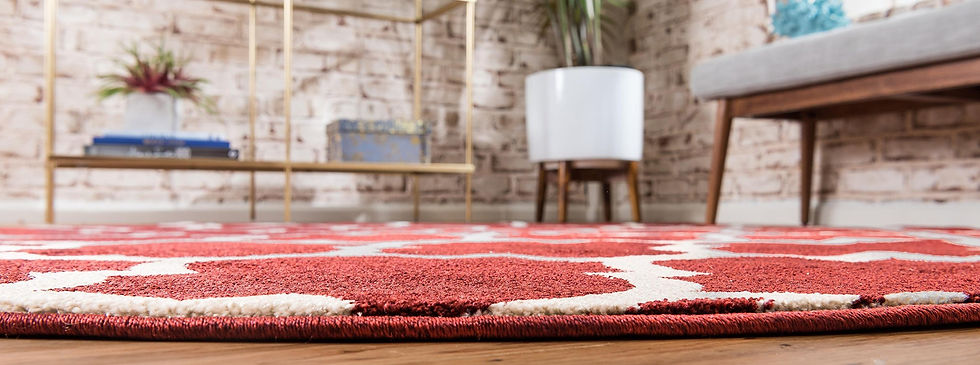 Thumbnail: Unique Loom Trellis Collection Area Rug - Philadelphia (8' Round Dark Terraco...