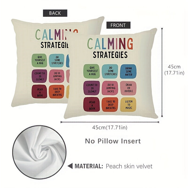 Thumbnail: 1pc, Education Recreation Mental Health Double-sided Printing Pillow Cover Peach