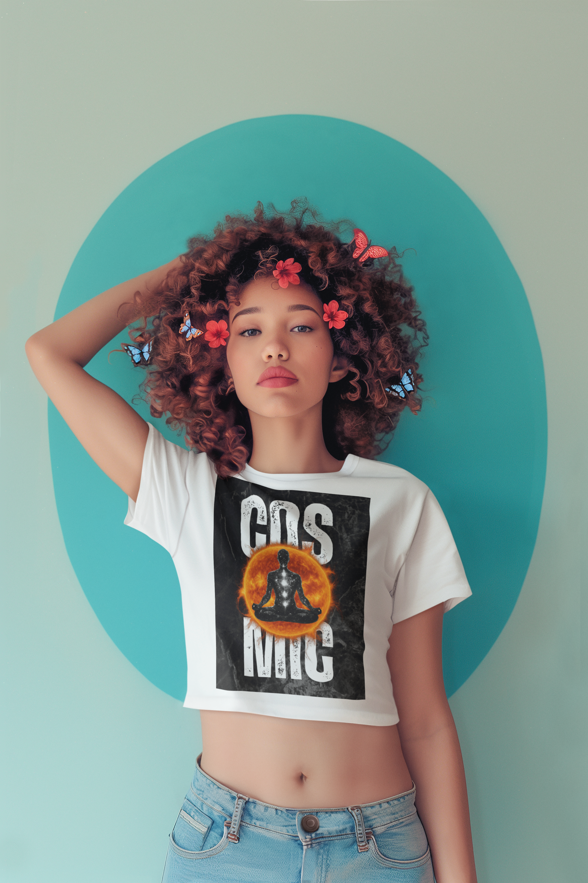 Cosmic Vibes Women's Crop Tee