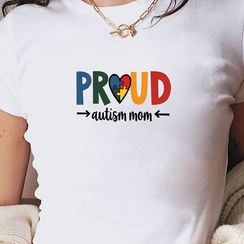 Thumbnail: PROUD autism mom women's fashion short t-shirt