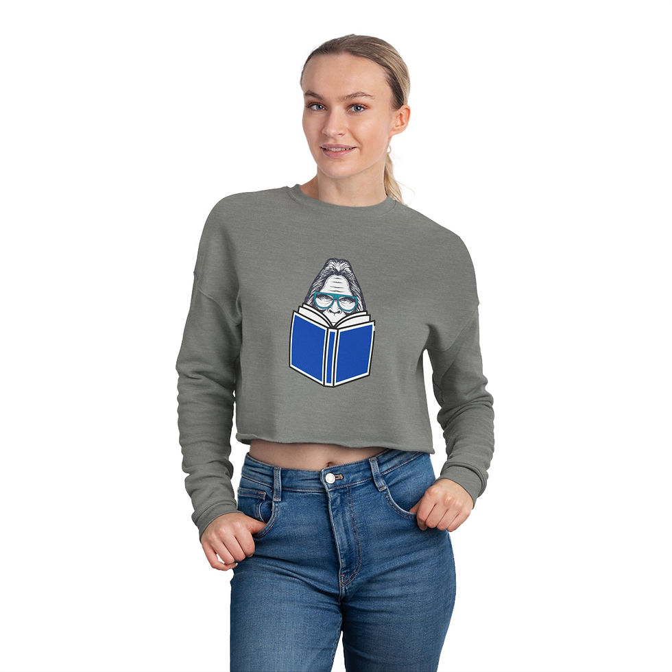 Thumbnail: Cute Women's Cropped Sweatshirt Bigfoot Books