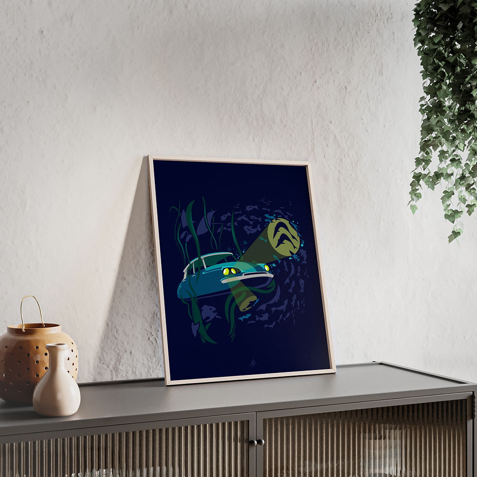 Miniature : Dessin Encadré Citroën DS, Série spéciale, bois