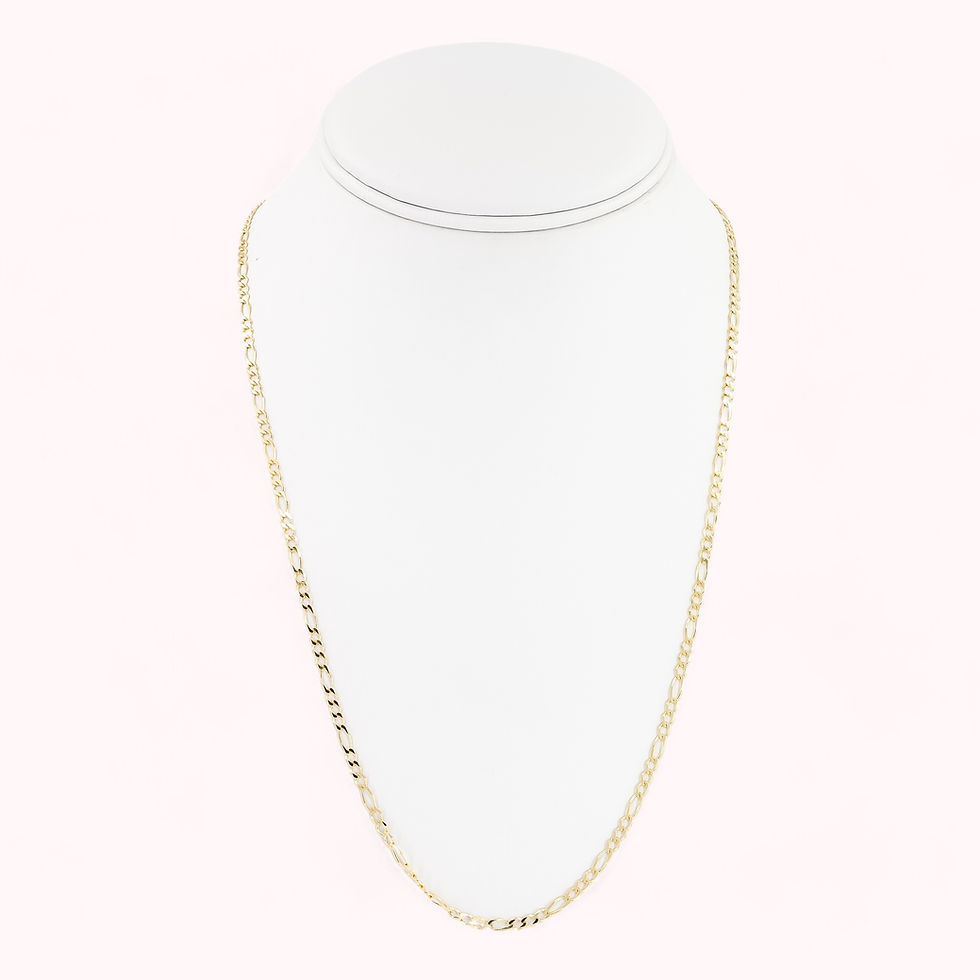 Thumbnail: 14K Gold Small Flat Figaro Link Chain 22”