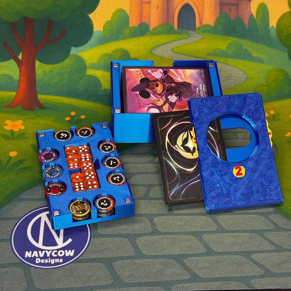 Thumbnail: Sapphire Lorcana Deck Box: Lore Counter, Token Tray & Card Storage