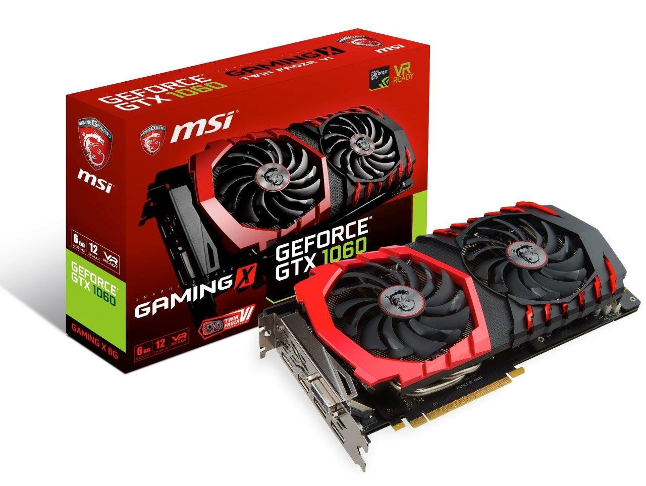 MSI GAMING GeForce GTX 1060 6GB GDRR5 192-bit HDCP Support DirectX 12 Dual TO...