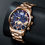 Thumbnail: Fashion Mens Sports Watches Luxury Stainless Steel Quartz Wrist Watch Calendar L